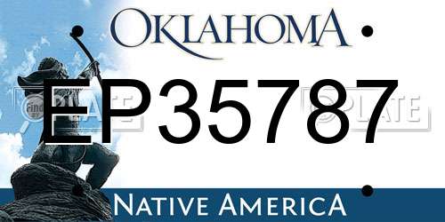 EP35787 Oklahoma License Plate