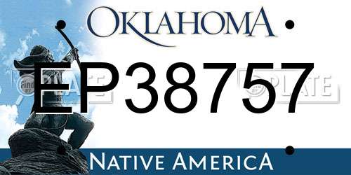 EP38757 Oklahoma License Plate