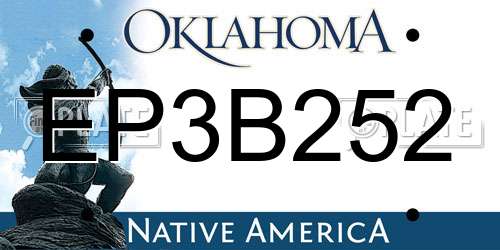 EP3B252 Oklahoma License Plate