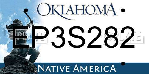 EP3S282 Oklahoma License Plate