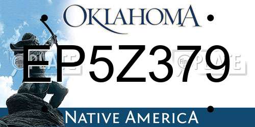 EP5Z379 Oklahoma License Plate