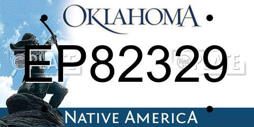 EP82329 Oklahoma License Plate