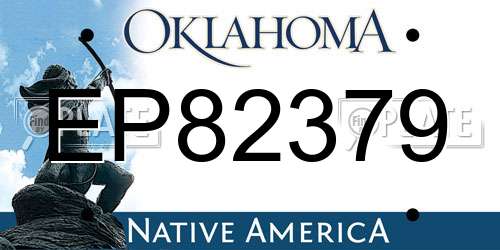 EP82379 Oklahoma License Plate