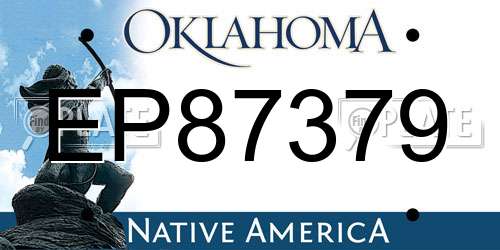 EP87379 Oklahoma License Plate