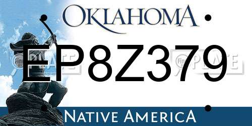 EP8Z379 Oklahoma License Plate