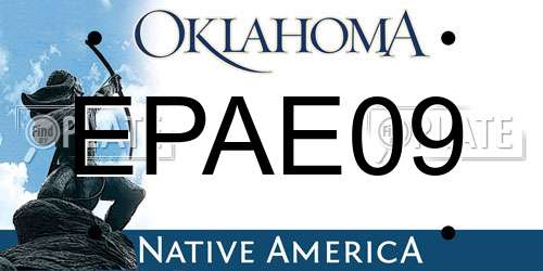 EPAE09 Oklahoma License Plate