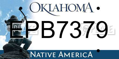 EPB7379 Oklahoma License Plate