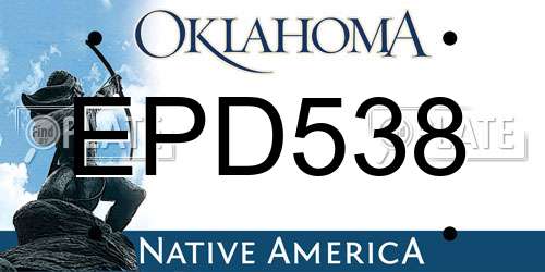 EPD538 Oklahoma License Plate