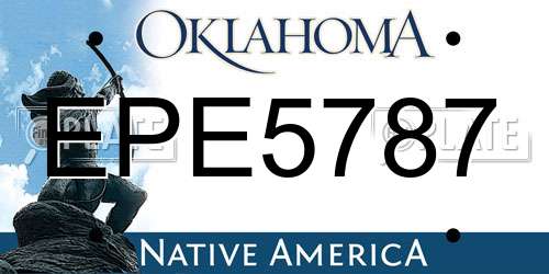 EPE5787 Oklahoma License Plate