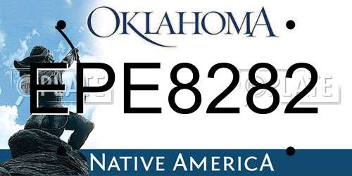 EPE8282 Oklahoma License Plate