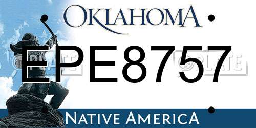 EPE8757 Oklahoma License Plate