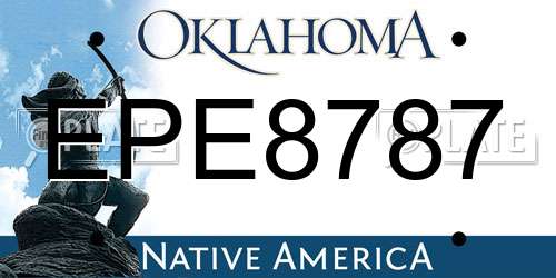 EPE8787 Oklahoma License Plate