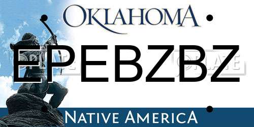 EPEBZBZ Oklahoma License Plate