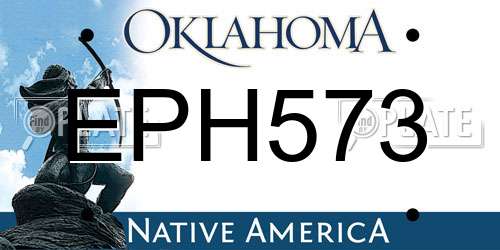EPH573 Oklahoma License Plate