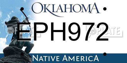 EPH972 Oklahoma License Plate
