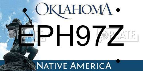 EPH97Z Oklahoma License Plate