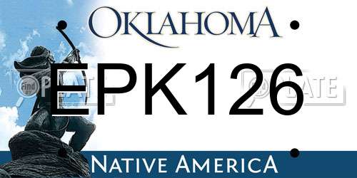 EPK126 Oklahoma License Plate