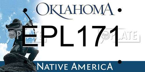 EPL171 Oklahoma License Plate