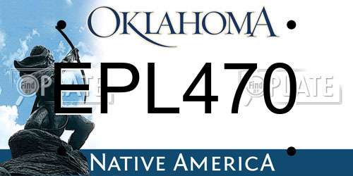 EPL470 Oklahoma License Plate