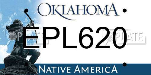 EPL620 Oklahoma License Plate