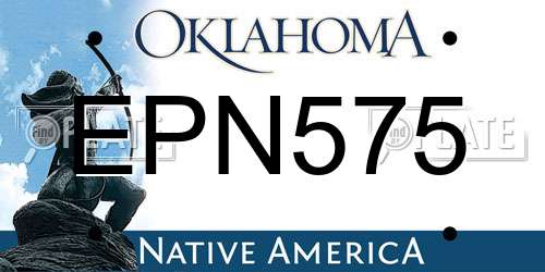 EPN575 Oklahoma License Plate
