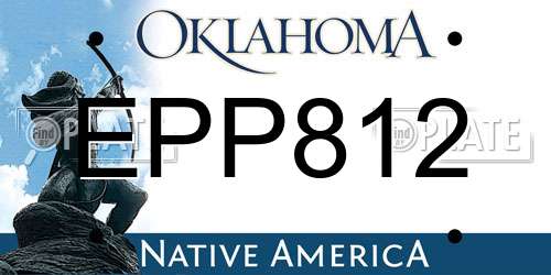 EPP812 Oklahoma License Plate