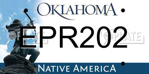 EPR202 Oklahoma License Plate
