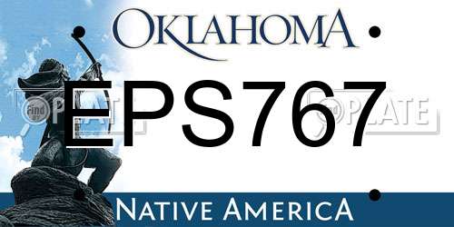 EPS767 Oklahoma License Plate