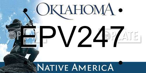 EPV247 Oklahoma License Plate