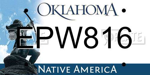 EPW816 Oklahoma License Plate