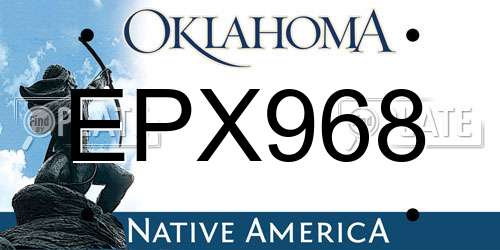EPX968 Oklahoma License Plate