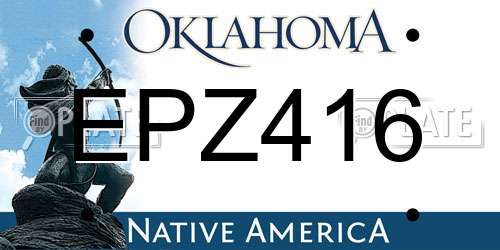 EPZ416 Oklahoma License Plate