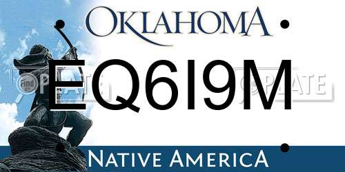EQ6I9M Oklahoma License Plate