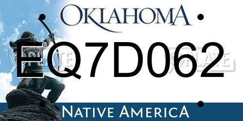 EQ7D062 Oklahoma License Plate