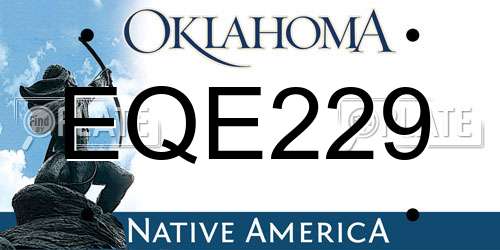 EQE229 Oklahoma License Plate