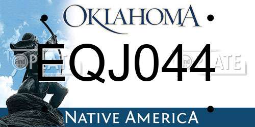 EQJ044 Oklahoma License Plate