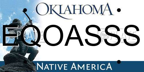 EQOASSS Oklahoma License Plate