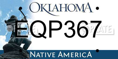 EQP367 Oklahoma License Plate