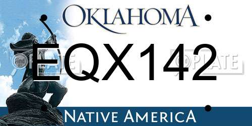 EQX142 Oklahoma License Plate
