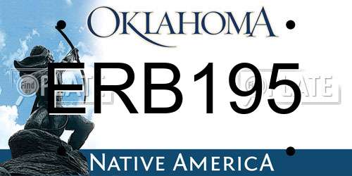 ERB195 Oklahoma License Plate