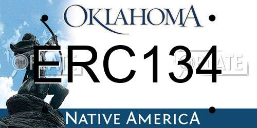 ERC134 Oklahoma License Plate