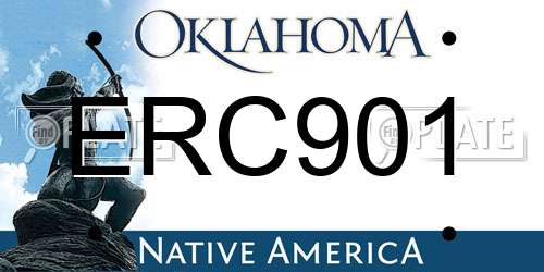 ERC901 Oklahoma License Plate