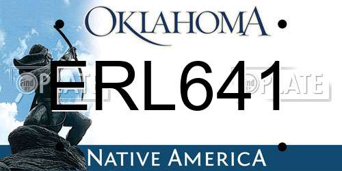 ERL641 Oklahoma License Plate