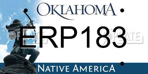 ERP183 Oklahoma License Plate
