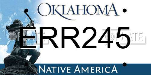 ERR245 Oklahoma License Plate