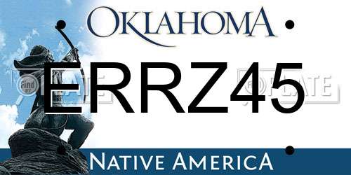 ERRZ45 Oklahoma License Plate