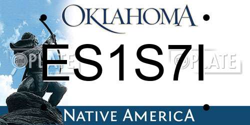 ES1S7I Oklahoma License Plate