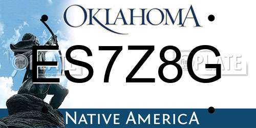 ES7Z8G Oklahoma License Plate