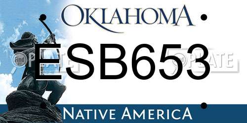 ESB653 Oklahoma License Plate
