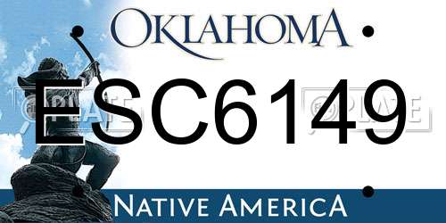 ESC6149 Oklahoma License Plate